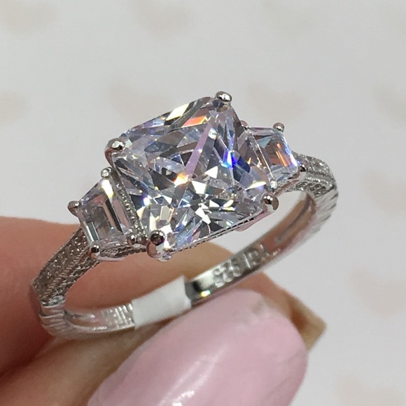 ❌ SOLD❌ 18k white gold engagement antique ring - Picture 5 of 8